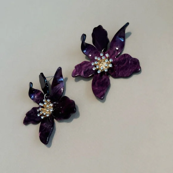 Flower drop earrings M677 - Picture 3 of 4